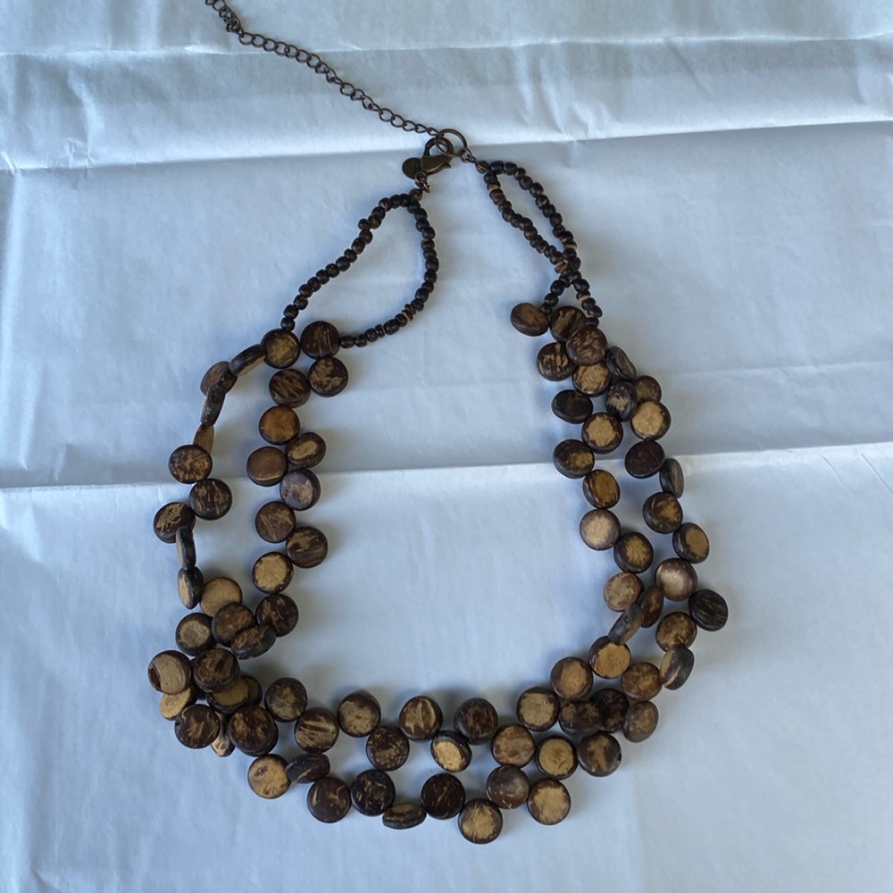 Wooden beaded Necklace- Perfect for the Beach!
